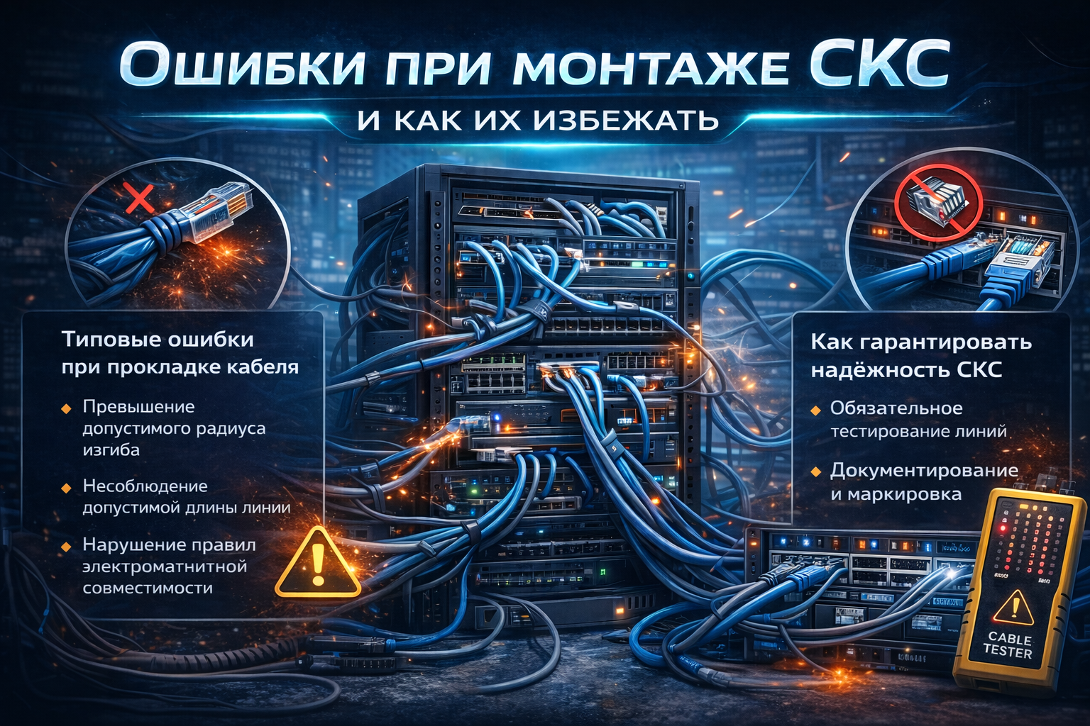 Ошибки при монтаже СКС и как их избежать
